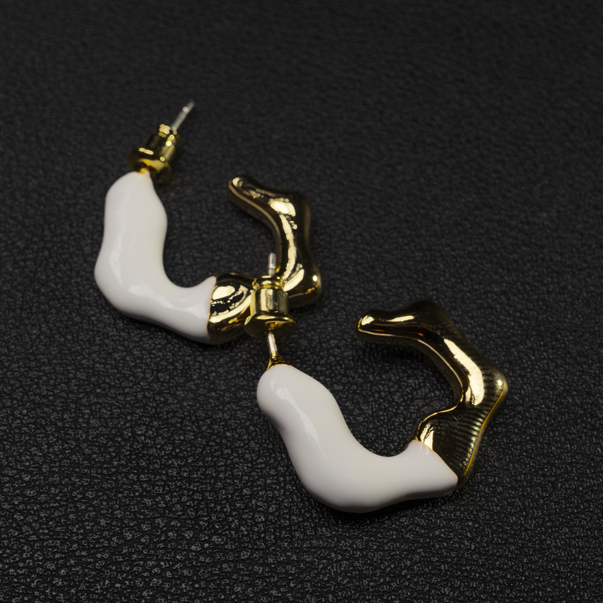 White & Gold Swerve Hoops